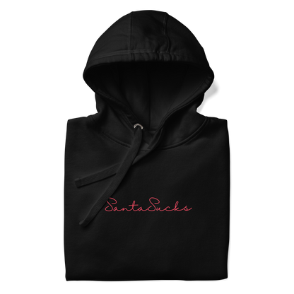 Santa Sucks Premium Unisex Hoodie - Red Print Edition