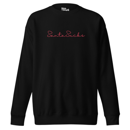 Santa Sucks Premium Unisex Sweatshirt - Red Print Edition