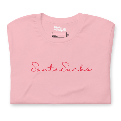 Santa Sucks Unisex T-Shirt - Red Print Edition