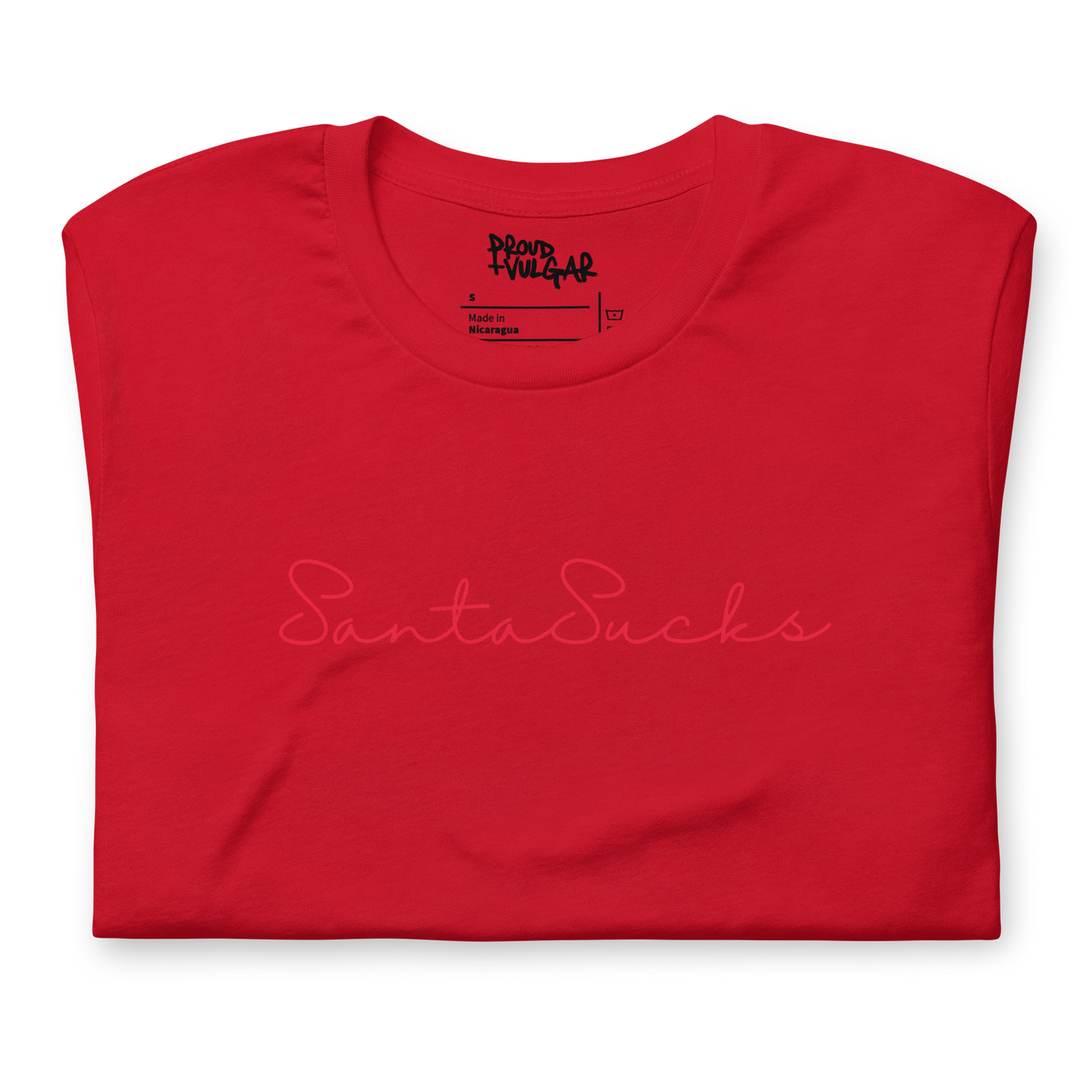 Santa Sucks Unisex T-Shirt - Red Print Edition