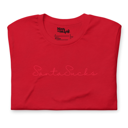 Santa Sucks Unisex T-Shirt - Red Print Edition