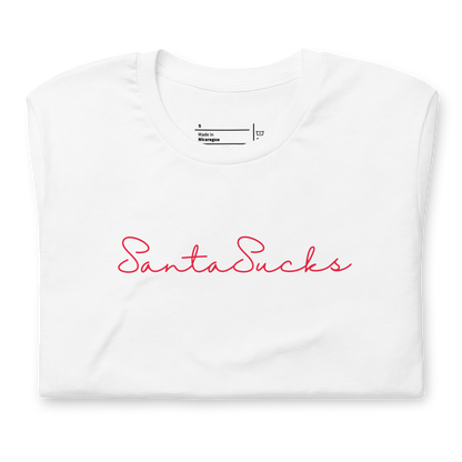 Santa Sucks Unisex T-Shirt - Red Print Edition